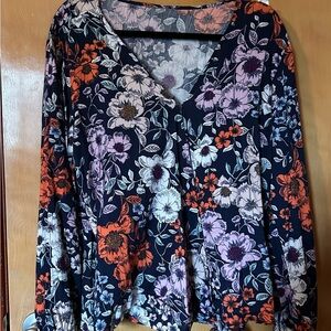 Floral V-Neck Women's Top